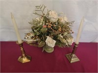 Candlesticks and Floral Decor