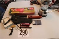 Lantern, Gun Cleaning Kit, Knives &