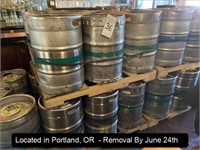 LOT, (16) SS 1/2 BARREL KEGS (15.5 GAL, NOT ALL