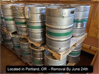 LOT, (16) SS 1/2 BARREL KEGS (15.5 GAL, NOT ALL