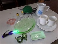 Vintage glass and misc items