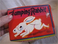Vtg. Wind Up Jumping Rabbit Toy with Box