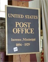 Framed Increase, MS post Office Info Sign