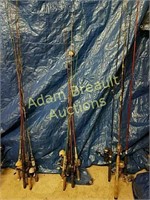 6 assorted fishing poles