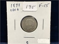 1898 Can Silver Ten Cent Piece  F15  OBV 6