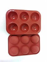 New 4 silicone sphere mold trays, 2 inch diamter