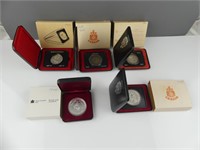 FIVE 1970'S RCM CASED DOLLAR COINS