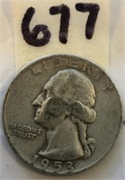 1953D Washington Silver Quarter