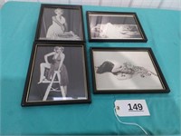 4 Marilyn Monroe Framed Photos