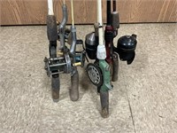 Group of antique fishing rods & reels