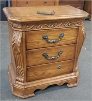 Heavy Wood 3-Drawer End Table