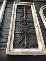 Antiqued wood & metal wall art