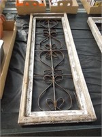 Antiqued wood & metal wall art