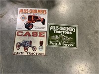 2 Allis Chalmers & 1 Case Reproduction Signs