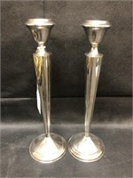 Pair of Sterling Candlesticks, 9 1/2"