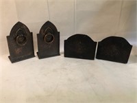 2 Pair Copper Arts and Crafts Bookends