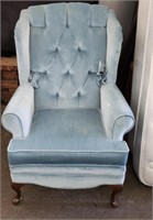 Vintage Blue Wing Back Chair