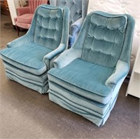 Pair of Vintage Aqua Green Arm Chairs