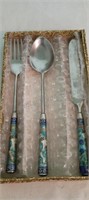 Cloisonne Handled One Man Cutlery Set