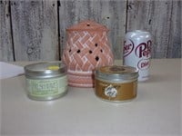 Terra Cotta Candle Holder & Candles
