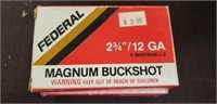 3 boxes of federal magnum buckshot, 2 3/4"/12GA 5