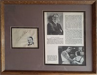 Victor McLaglen framed autograph and book page