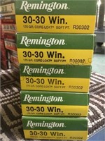 Boxes of “Remington” 30-30 ammo