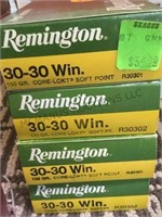 4 boxes of “Remington”  30-30 ammo