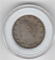1883 V Nickel ( No Cents ) Racketeer's Nickel