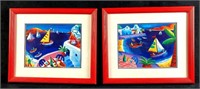 2 Framed Christopher Gilvan-Cartwright Colorful Pr