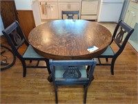 ROUND PEDESTAL BASE TABLE AND CHAIRS