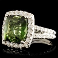 14K Gold Ring with 7.23ct Tourmaline & 1.17ctw Dia