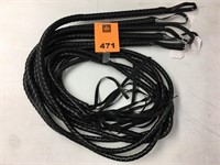 Lot of 5 Leather Black BullWhip 6'