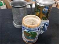 Vintage beer stein mugs