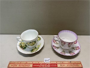 TWO PRETTY ROYAL ALBERT TEA CUPS AND SAUCERS