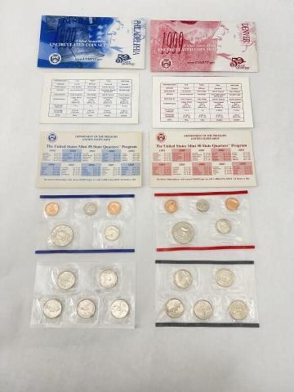 2 1999 Uncirculated US Mint Coin Sets