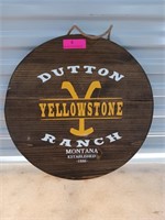 19" wooden Yellowstone Dutton ranch sign