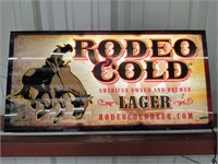 Rodeo Cold Lager illuminated advertisement, works