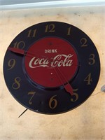 Coca-Cola aluminum clock 18" works