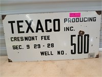 Porcelain Texaco sign 12x24