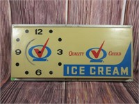 Lighted Quality Chekd Ice Cream Clock