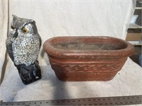 Owl decoy & planter