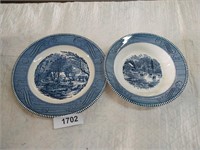 Currier & Ives Plate & Bowl