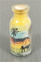 Miniature artist sand picture in bottle - 2" tall