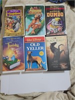 6 VHS TAPES DUMBO , OLD YELLER