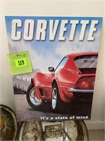 Corvette stingray metal sign 16 x 12”,