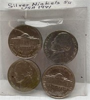 1941 USA silver nickels