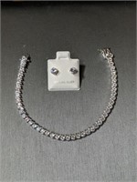 Sterling Silver Bracelet and Earings