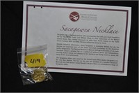 2012 Sacajawea Necklace with certificate