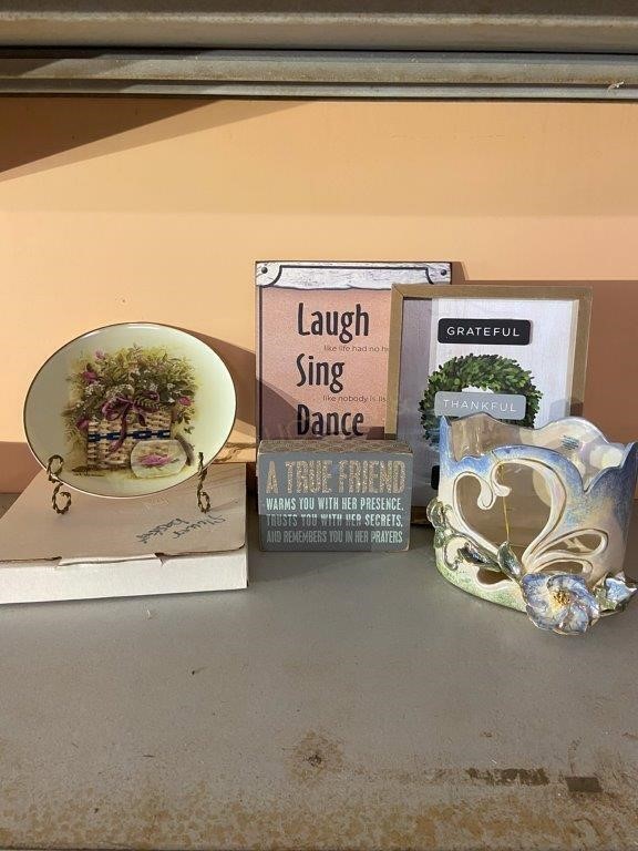Inspirational Signs, Candle Holder & Plate